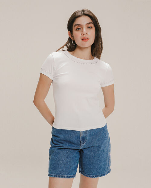 Playera Manga Corta Aplicaciones